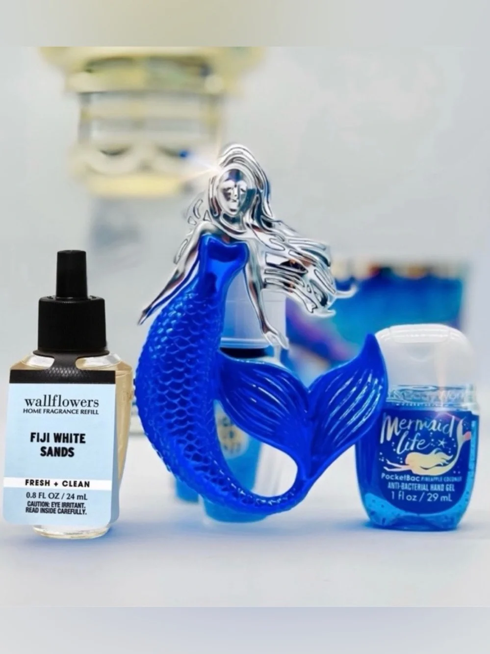 BBW Lavender Sea Lighthouse Mermaid 5-Pc Candle & Wallflower Set